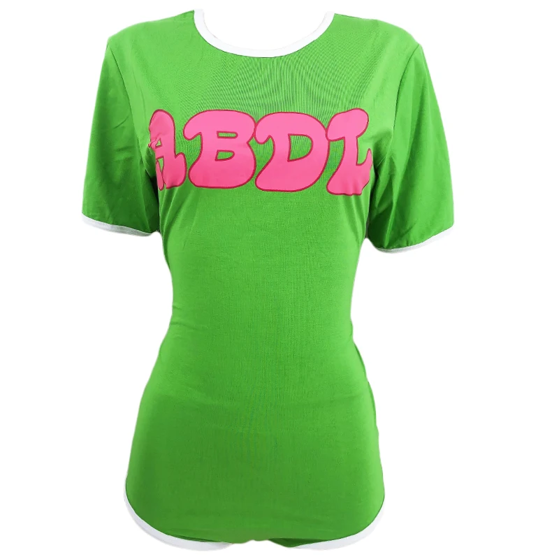 Зеленые женщины ABDL хлопок Onesie пижамы Ползунки промежность взрослый ребенок Onesie Комбинезон Ddlg девочка взрослый ползунок комбинезон