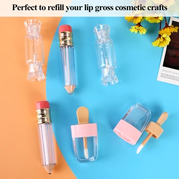 

18 Pieces Novelty Lip Balm Tubes Containers Mini Refillable Lip Balm Gloss Tube Bottles for Women Girls DIY Cosmetics