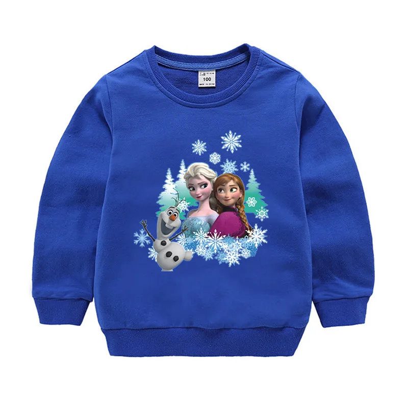 Осенний свитер для девочек; Осенние Топы с длинными рукавами; милый костюм принцессы Эльзы и Анны для маленьких девочек; детская одежда
