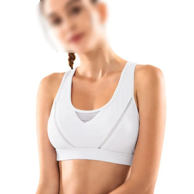 Белый Sports Underwear Female Beauty Back Quick-Drying Sweat-Absorbent Running Fitness Yoga Vest - Цвет: Белый
