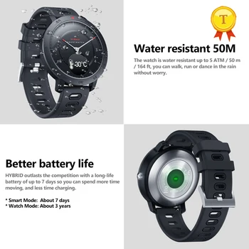 

Smart Watch Zeblaze HYBRID Bluetooth 4.0 Sports Smartwatch Heart Rate Monitor Blood pressure Stopwatch Man Table For IOS Android