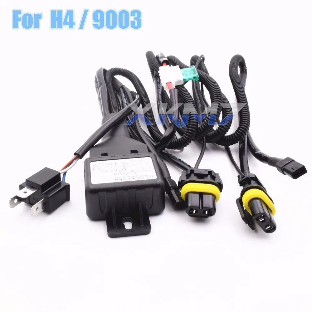 H4 9003 9004 9007 H13 проводка для автомобильных фар HID Биксенон объектив проектора релейный жгут Высокий Низкий Луч контроллер 12 в 35 Вт/55 Вт
