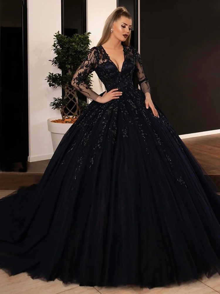 princess black wedding dresses tulle dress, plus size black wedding gown, black bridal dress, tulle dress Mystique Lace Up princess polly baby blue dress