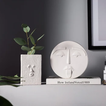

Creative Nordic style Ceramic vase Human head Home Decoration Flower vase Flower arrangement Face flower pot accessories