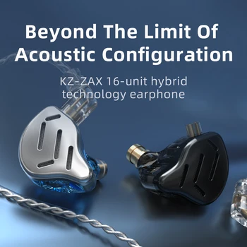

KZ ZAX HIFI Bass Earphones 7BA+1DD Hybrid In Ear Sport Headphones Noise Cancelling Headset with MIC pk ZSX ZS10 PRO AS16 AS12