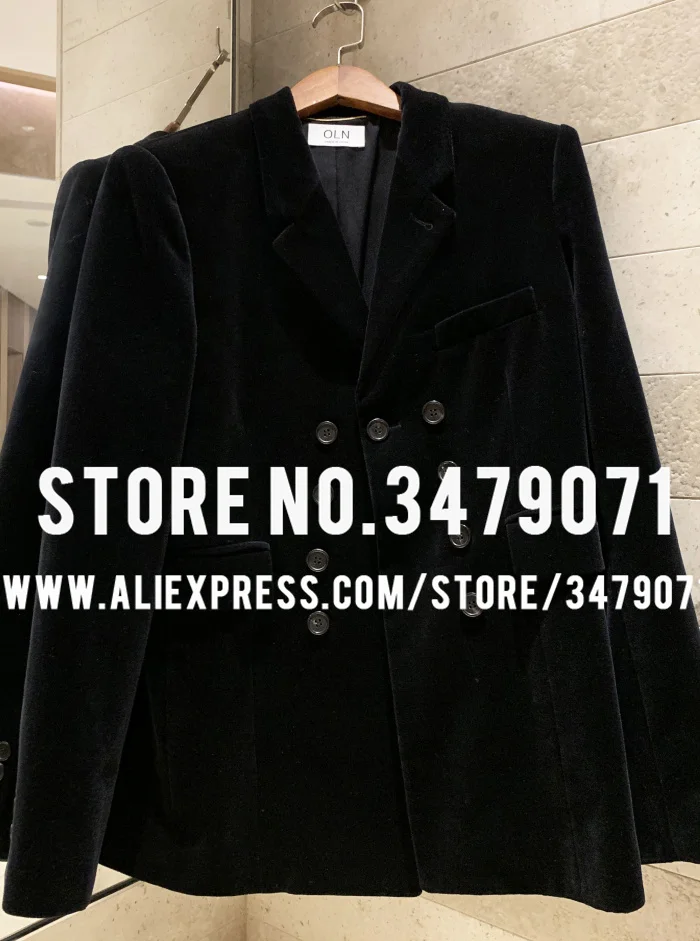 Черный бархатный тонкий пиджак, высокое качество, женская повседневная одежда, Ретро стиль, свободная декоративная куртка на пуговицах - Цвет: Черный