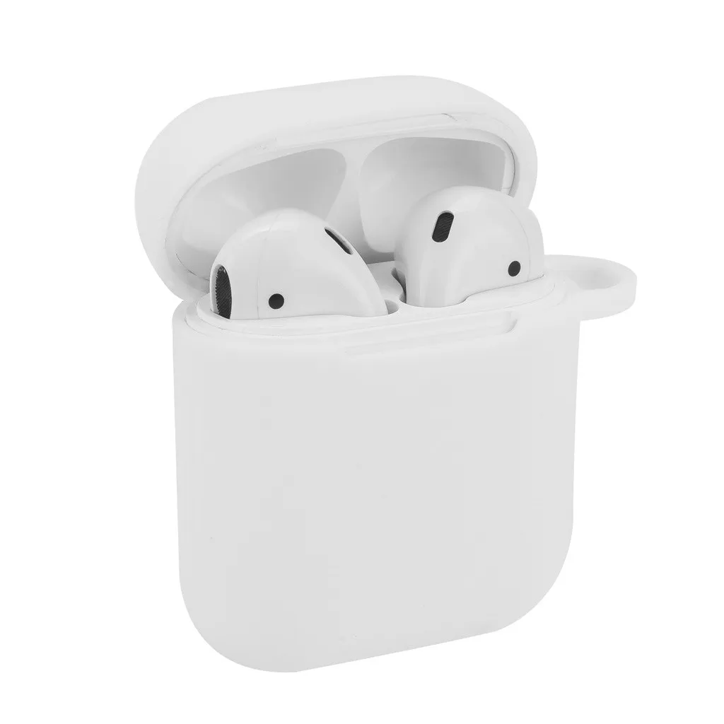 Беспроводной чехол для наушников Airpods 2 и 1 зарядный силиконовый защитный чехол и брелок с помпоном FW3