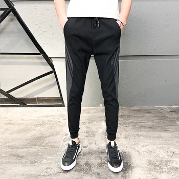 

2020 Spring Spliced Design Men Pants All Match Korean Slim Fit Men's Joggers Streetwear Hip Hop Casual Trousers Men 28-36