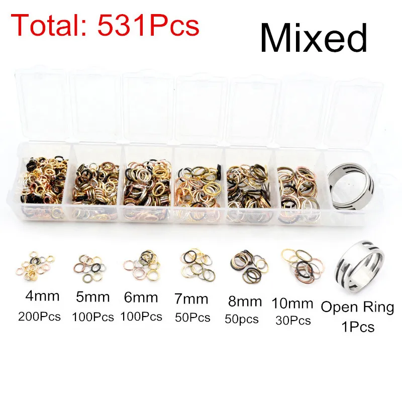 One Set Box 3 4 5 6 7 8 10mm 8 Colors Open Jump Rings Split Rings Link Loop For DIY Jewelry Making Findings Connector 