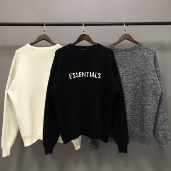 

For Men Sweaters FOG Essentials Loose Sweatshirt Women Streetwear Hip Hop Oversize Clothing Winter Warm Pullover Flame Sweater
