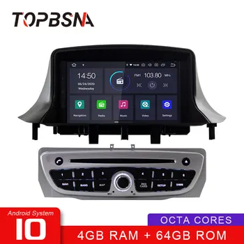

TOPBSNA 1 Din Android 10 Car DVD Player for Renault Megane 3 Fluence 2009-2015 GPS Navigation Audio 4G+64G Stereo Multimedia DSP