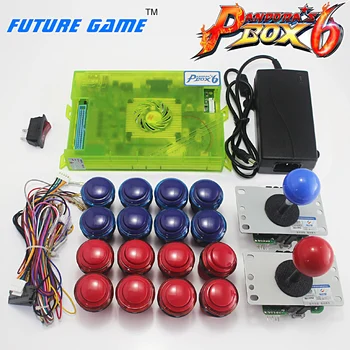

YJX DIY 2 players Pandora Box 6 1300 Games Set Arcade Kit Push Buttons Joysticks Arcade Machine 2 Joysticks Bundle Home Cabinet