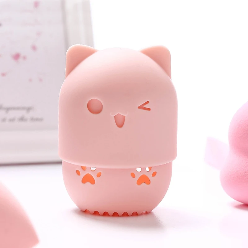 10/20/30 шт милые Форма макияж губка силиконовый держатель 10 Цвета питьевой косметический слойка капсулы пуховка для пудры держатель