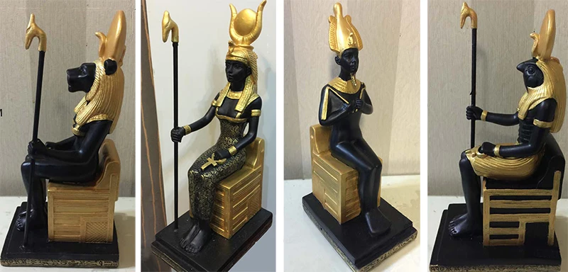 Египетские боги красоты египетская статуя для декора сидя Isis (Auset) Osiris (Usiris) Mut Bennu