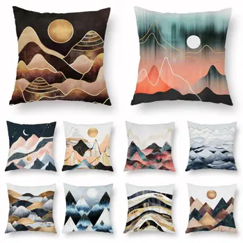 

Scene Cushion Cover Scenic Pillows Cover for Home Sofa Chair Decorative Square Pillowcases 45*45 Cm