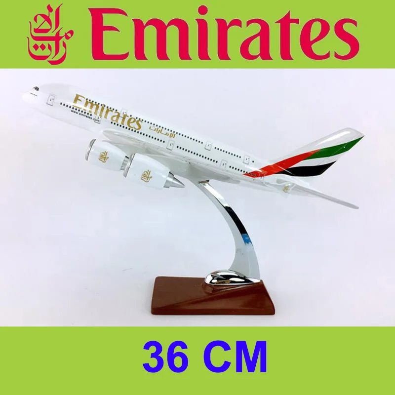 30 см/36 см 1:250 весы Airbus A380-800 модель ОАЭ авиакомпания с легированной основой самолета коллекционный дисплей - Цвет: 36CM