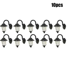

10PCS Complete Lamps Wall Lamps LED Street Lamps 1-Lamp For H0 Houses Building Set Steel Column Model Lampposts