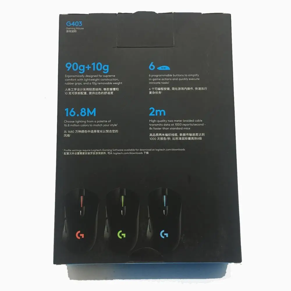 Проводная игровая мышь logitech G403 RGB с подсветкой 12000 dpi для PUBG PC Gamer с поддержкой Windows 10/8/7
