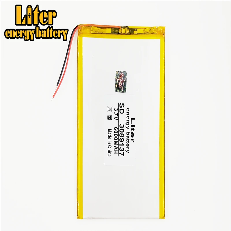 lithium polymer battery 3.7V 3089137 tablet battery 6000 mah each universal rechargeable for tablet pc 8 inch 9 inch 10inch