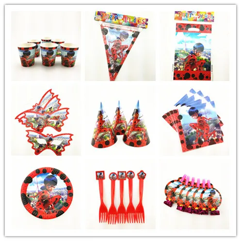 

Ladybug girl ladybug reddy girls' birthday party set knife, fork, spoon, tablecloth, paper cup and paper plate