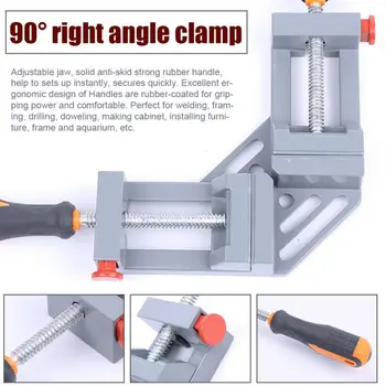 

1Pc Right Angle Clamp 90 Degrees Dual Handle Woodworking Woodworking Frame Clip Right Angle Folder Tool Right Angle Clamp