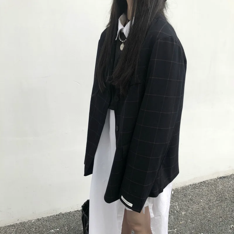 

Photo Shoot South Korea Spring New Style Elegant Versatile Non-mainstream Pattern Suit Jacket Women's