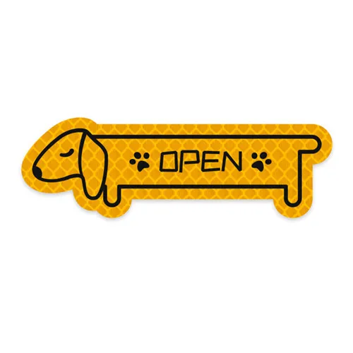 FlYellow 4 шт./компл. с автомобилем из мультфильма открыта светоотражающие наклейки в виде таксы Милая светоотражающая лента, чтобы вы были заметны Автомобильная наклейка Сделано с 3M материалов - Цвет: FlYellow