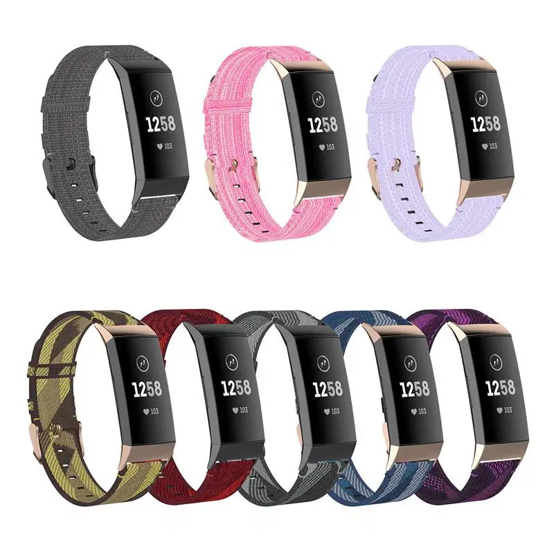 Strap Nylon Fiber Band Breathable Replacement Wristband For Fitbit Charge 3 