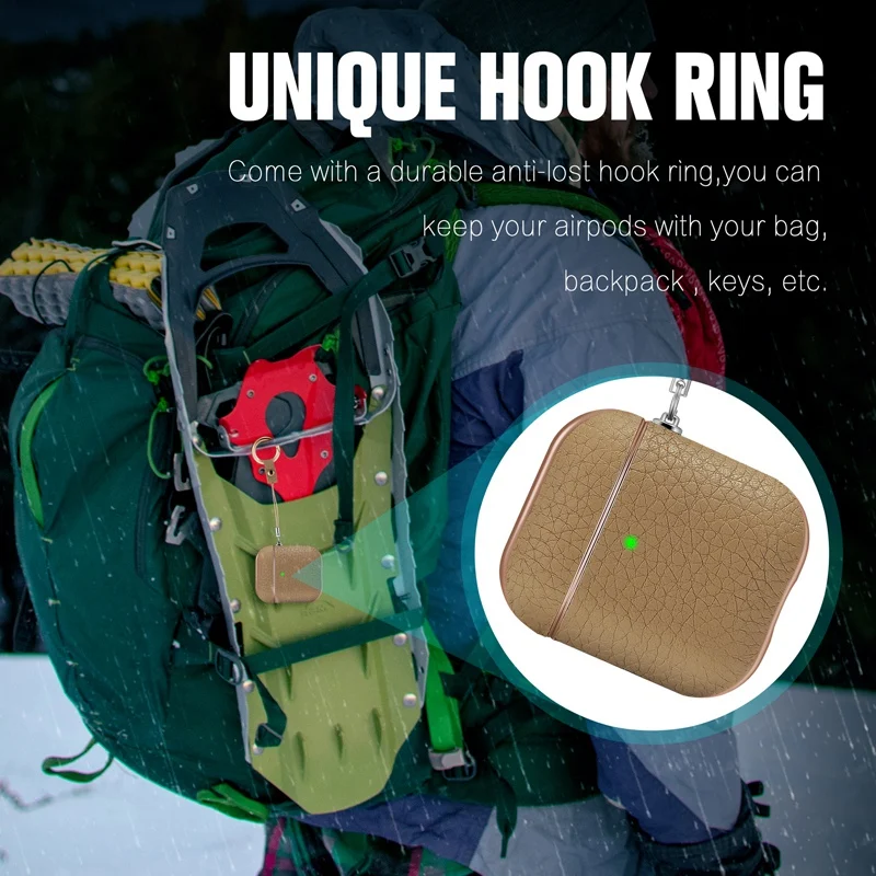 For 1 2 Generation Earphone Cover Leather Protective Cover Litchi Pattern Wireless Headphone Cases