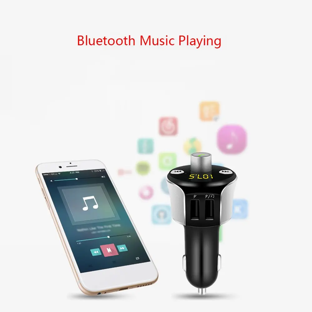 BC05 автомобильный mp3-плеер аудио FM модулятор Bluetooth fm-передатчик автомобильный комплект USB зарядное устройство Поддержка TF карта USB диск