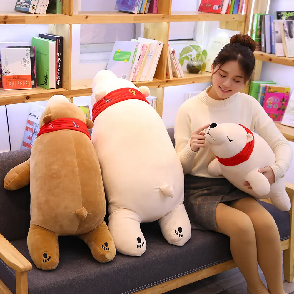 Hot Plush Toy Pillow Doll Polar Bear Big White Bear Brown Bear Doll Sofa Big Pillow Cushion Home Decoration Soft Comfortable Gif