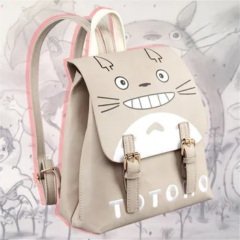 

cosplay props Japan My Neighbor Totoro Cartoon Logo cute canvas Double Shoulder Bag Cosplay Printing Backpack boy girl bag