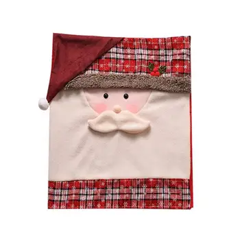 

Party Holiday Christmas Decor Santa Claus Dinner Table Chair Hats Covers Red Hat Chair Backside Snowflake Plaid