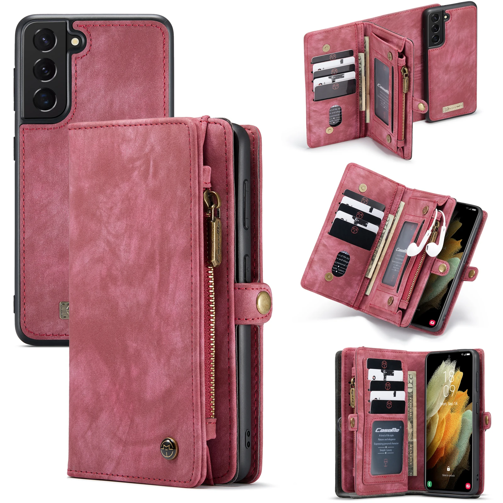 

Leather Wallet Card Case for Samsung Galaxy S22 S21 Ultra S20 FE S10 Plus Note20 Note10 Plus Note8 Note9 Cover Coque