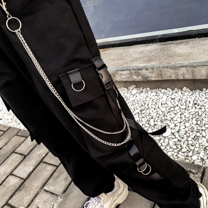 Женские брюки карго Harajuku с высокой талией свободные карманами Женская Корейская