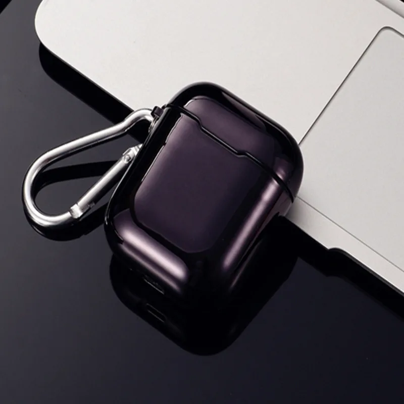 E Роскошный чехол из ТПУ для Airpods с крюком чехол для гарнитуры мягкий аксессуар розовый золотой чехол для Air Pods 1 2 Чехол Защита кожи простой - Цвет: E