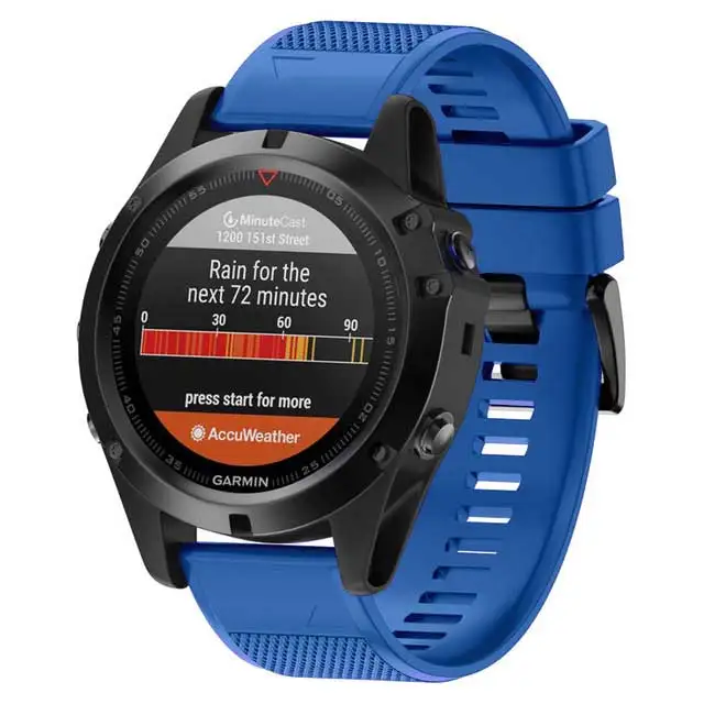 Для Garmin fenix 5X 5X Plus 6X 6X Pro 3 3 HR 3 Sapphire Солнечная Смарт-часы ремешок силиконовый ремешок быстросъемный ремешок - Цвет: Navy blue