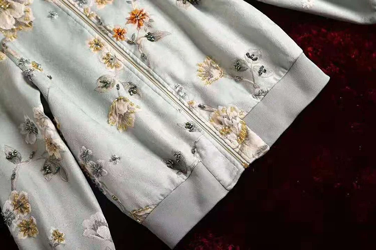 SEQINYY Роскошная куртка осень зима женский модный дизайн высококачественный Женский Короткий Топ с длинным рукавом с цветочным принтом