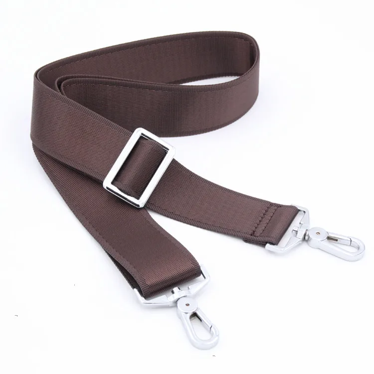 Brown-Metal silver Медда 3,8 см широкий мужской и женский плечевой ремень для сумки регулируемый портфель для компьютера сумка для ноутбука ремешки - Цвет: Brown-Metal silver