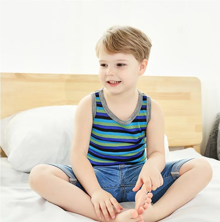 Kid's Merino Wool Tank Top for Girls Boys 100% Merino Wool Vest 160G Sports T Shirt Toddlers Breathable Anti-Odor Size 3-12T