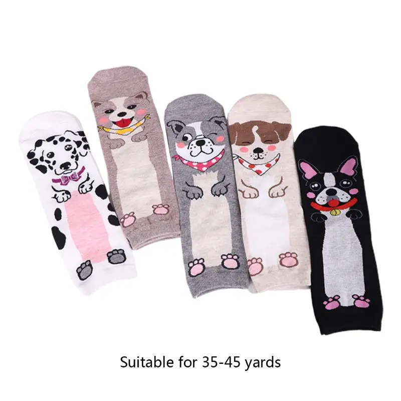 5 пар, женские осенние хлопковые носки, Забавные милые 3D мультяшный щенок, чулочно-носочные изделия 40JF