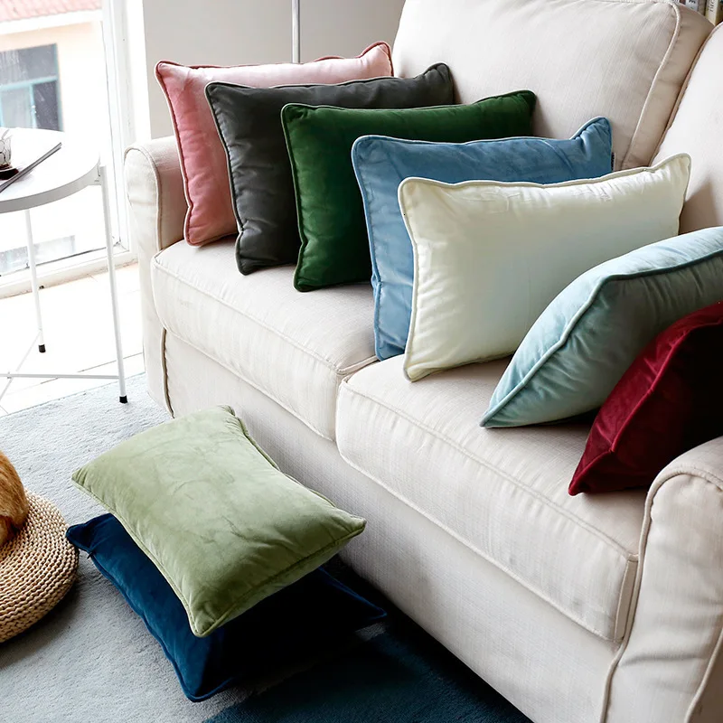 

Modern Nordic Cushion Retangle Cover Northern Europe Pillow Case Solid Color Sofa Cushion Cover Home Articles Pillow Case