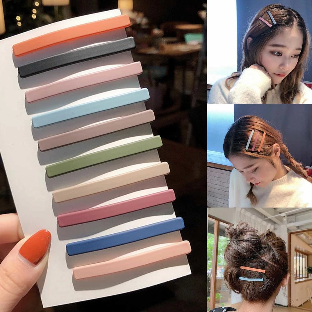 10pcs/set Fashion Candy Color Hairpin Solid Color Hair Clip Matte Barrette  Women Daily Hair Accessories Cute Colorful Headwear - Hair Clips -  AliExpress
