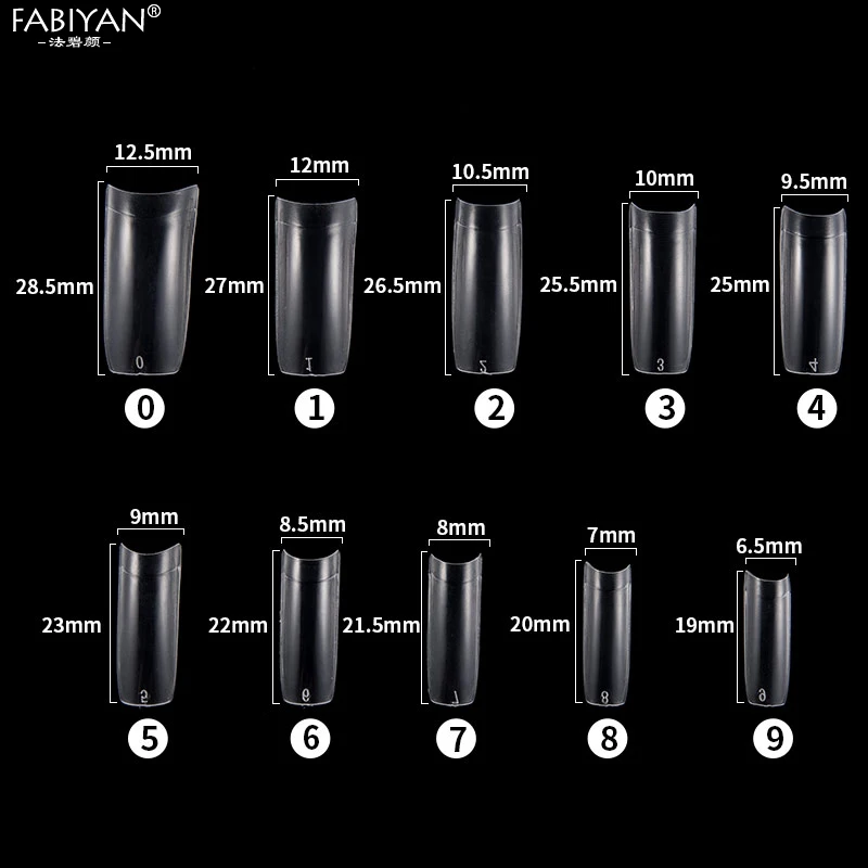 100 шт коробка для дизайна ногтей Прозрачный Полупрозрачный акриловый УФ-гель французский ложный лак для ногтей оптом маникюрные инструменты