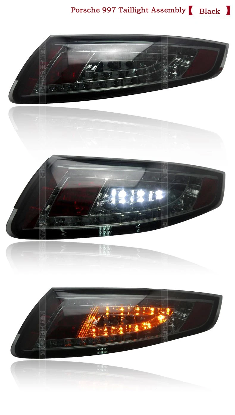 DY_L стайлинга автомобилей 2005 2006 2007 2008 2009 для Porsche 997 задних сигнальных огней, светодиодный задний фонарь задний багажная лампа крышка DRL+ сигнала+ тормоз+ обратный