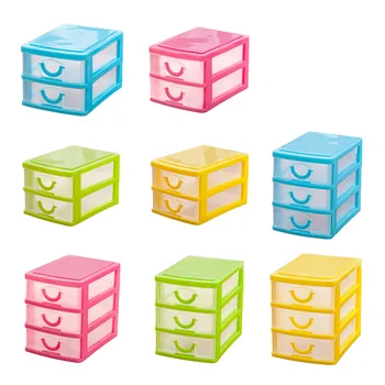 

Mini translucent Drawer type plastic Storage Box(Blue 3 Layers)