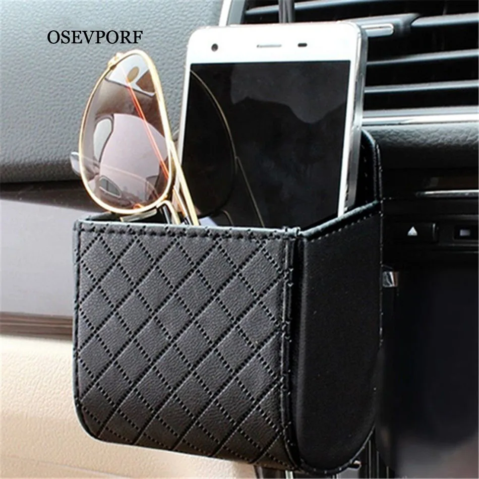 

Universal Storage Bag Phone Holder For Phone In Car Air Vent Mount Mobile Phone Holder Stand For iPhone 11 X Support Cell Holder