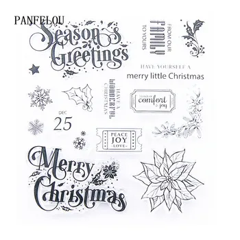 

PANFELOU season greeting Transparent Clear Silicone Stamp/Seal DIY scrapbooking/photo album 11.5x12.5cm clear stamp sheets