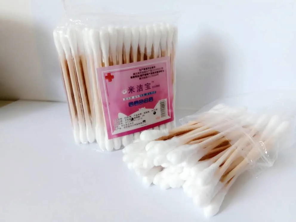 50pcs 100 шт./упак. двойной головкой ватный тампон Для женщин макияжа ватные палочки наконечник для использования в медицинских деревянные палочки для носа, чистка ушей инструменты для здоровья - Цвет: 50pcs