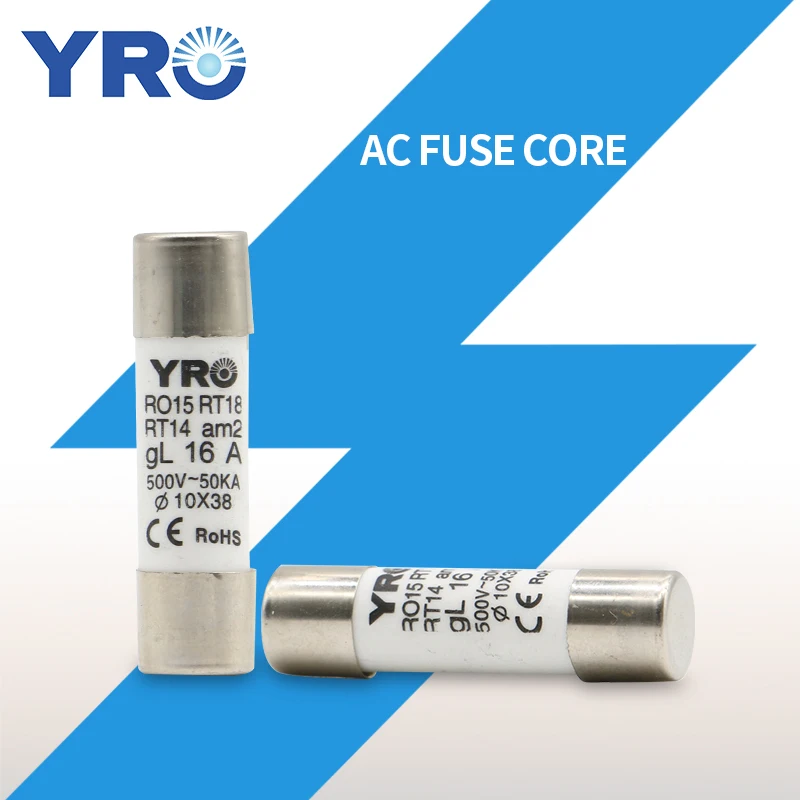 

AC 10/20Pcs 10x38MM Fast blow Ceramic Fuse 0.5A 2A 4A 6A 8A 10A 16A 20A 25A 32A Ceramic fuse core R015 RT18 RT14